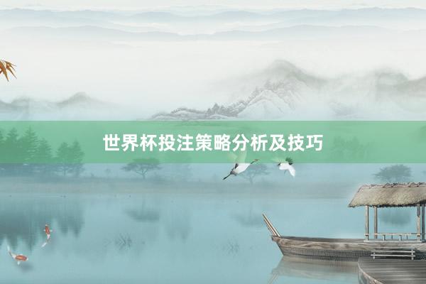 世界杯投注策略分析及技巧